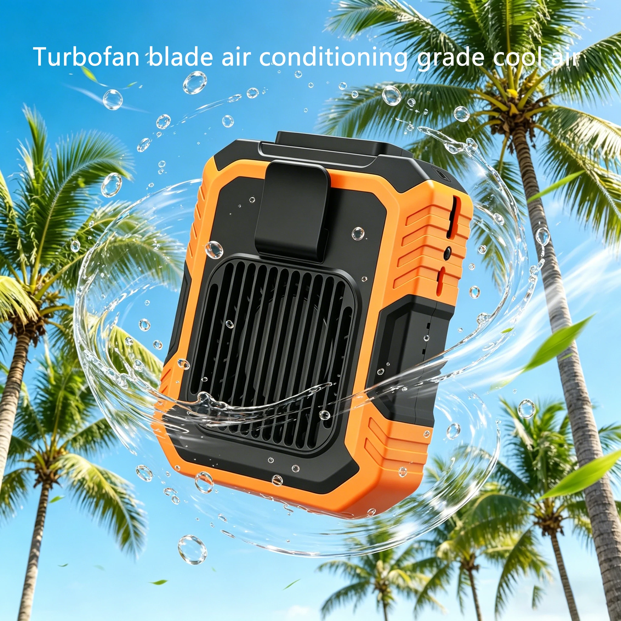 Waist Mounted Desktop Handheld Outdoor Small Fan Clip Style USB Portable Mini Turbo Fan Blade Air Conditioning Grade Cool Breeze
