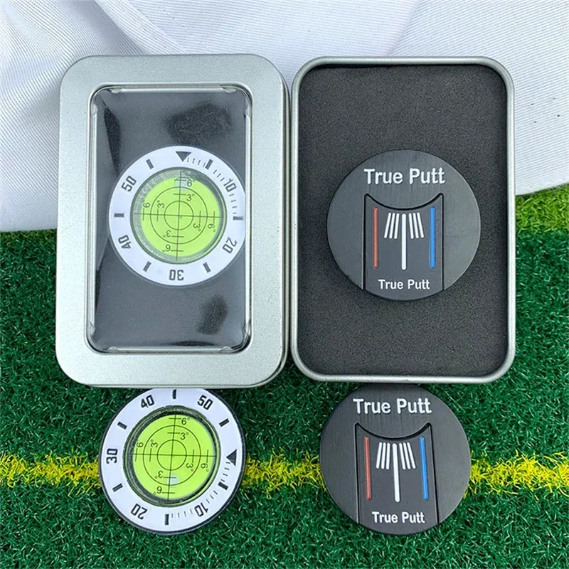 Portable High Precision Golf Green Reader with Magnetic Hat Clip Detachable Golf Ball Marker 1.57