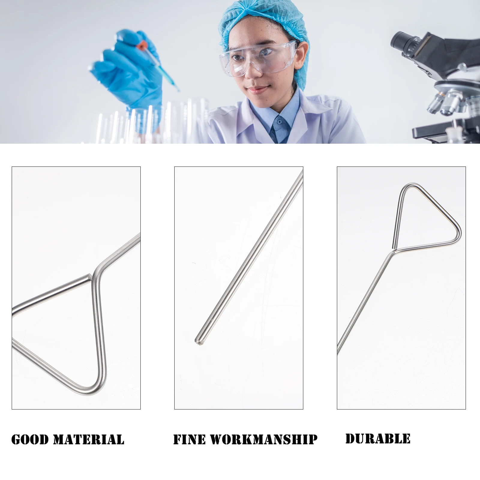 

4pcs Coating Rod Set Stainless Steel Cell Spreader Lab Tool Reusable Lightweight Compact Design High Quality