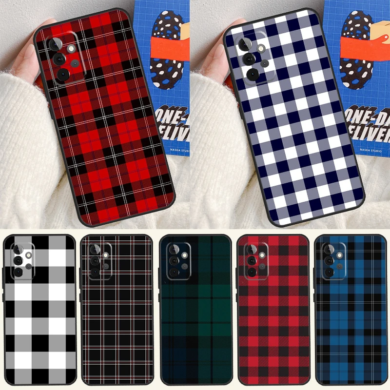 Buffalo Plaid Pattern For Samsung Galaxy A05 A06 A16 A54 A34 A14 A55 A35 A15 A53 A33 A13 A22 A32 A52 Phone Case