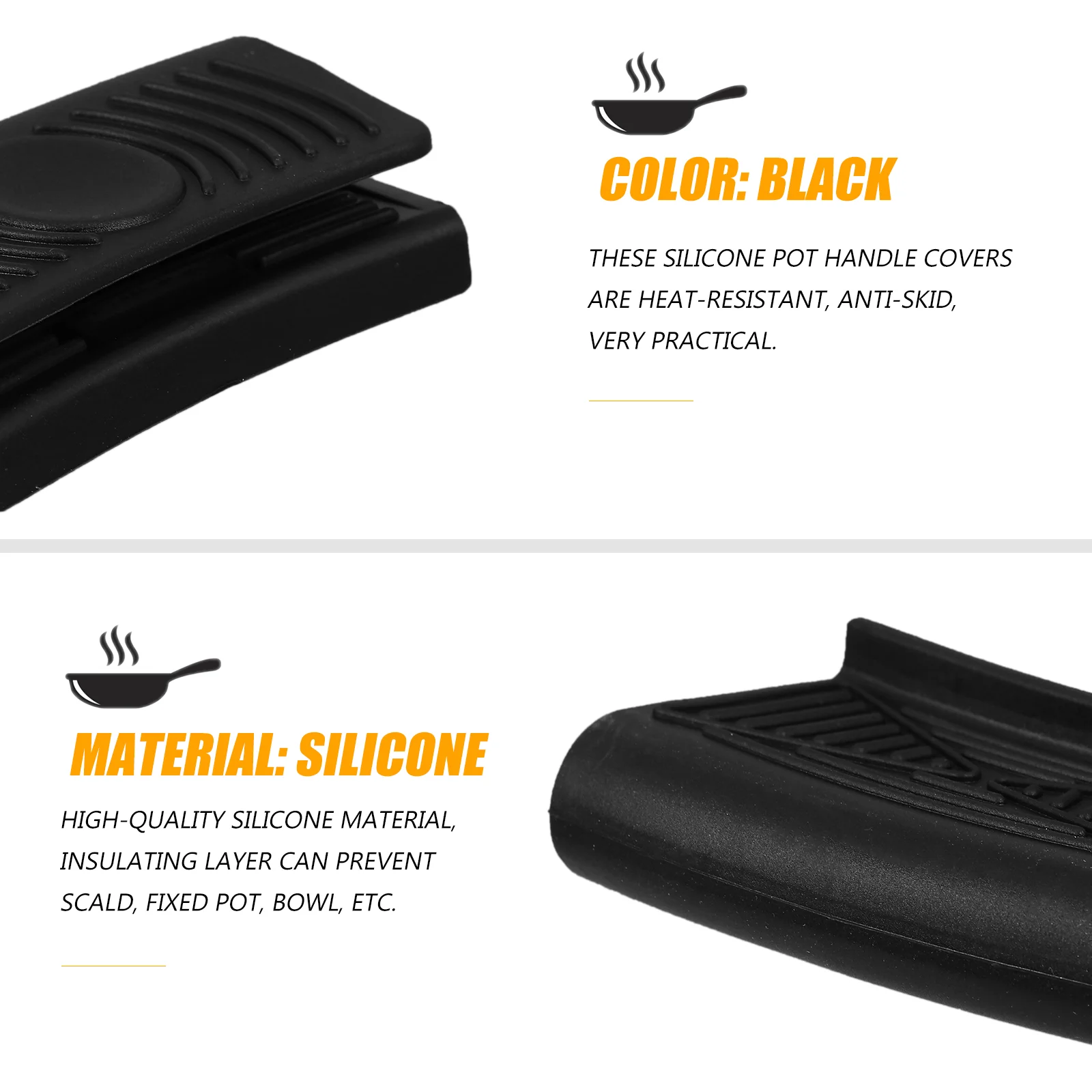 Engrossado pote clipe de orelha alça capa à prova de calor ensopado isolamento anti-queimadura ferramenta de cozinha anti-skid titular panelas
