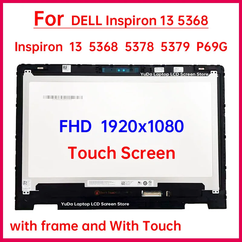 14 Inch Laptop LCD Touch Screen For DELL Inspiron 13 5368 5378 5379 P69G Display Digitizer+Bezel Assembly Replacement 1920x1080