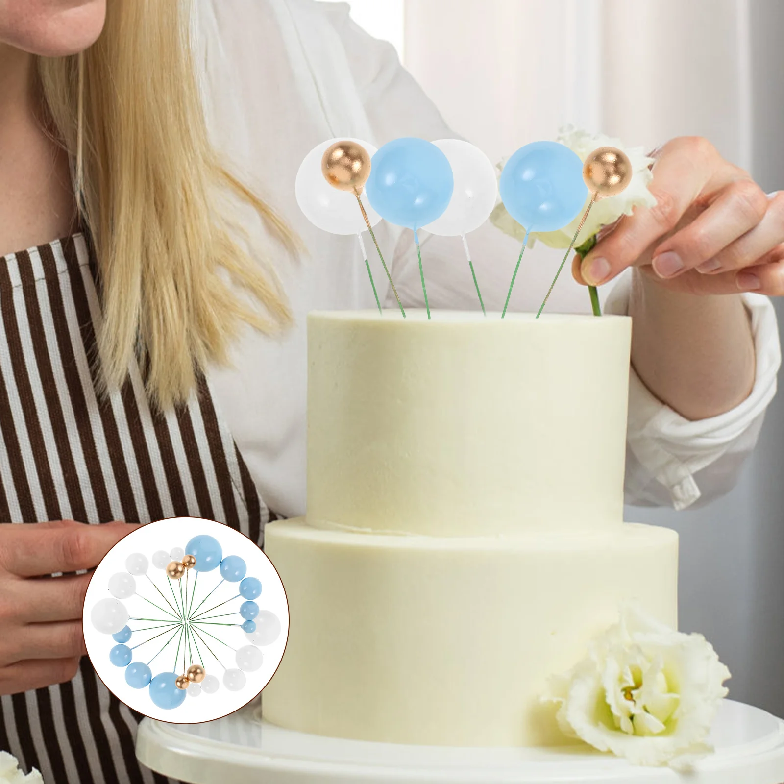 

108Pcs Cake Decoration Balls DIY Round Cupcake Insert Toppers Birthday Wedding Baby Shower Party Supplies Birthday Cake Balls