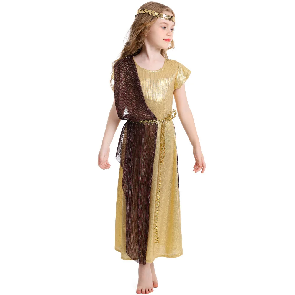 Meisjes Griekse Godin Athena Cosplay Kinderen Halloween Cleopatra Van Egypte Kostuums Carnaval Purim Rollenspel Show Feestjurk