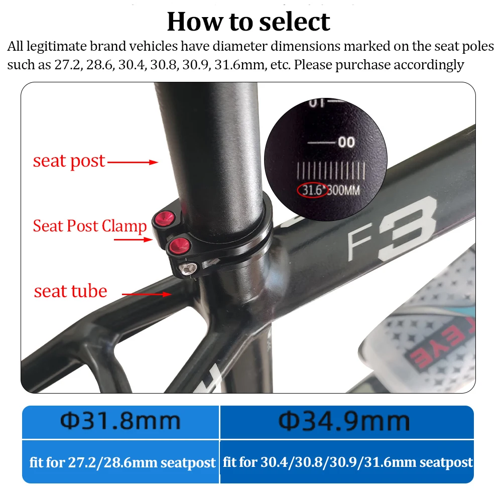 Newest MOTSUV Bicycle SeatPosts Clamp CNC Aluminum Alloy Cycling Saddle Seat Post Clamp for 27.2/30.8/31.6mm Bike Parts Seatpost