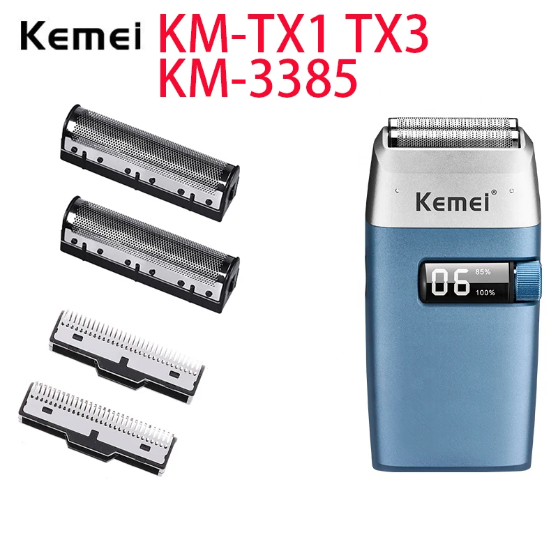 Kemei Original 3385 TX1 TX3 Shaver Replacement Blade and Mesh Set KM-3385 KM-TX1 KM-TX3 Foil Knife Net Cutter Head