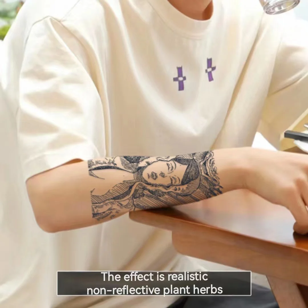 

Seven Deadly Sins Sexy Herbal Juice Tattoo Stickers Flower Arm Waterproof Lasting Semi-permanent Fake Tattoo Male Female Art Hot