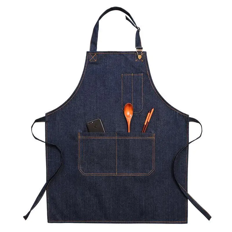 Cowboy Apron Printed Coffee Shop Barber Canvas Kitchen Baking Apron Men's And Women's Workwear Customized Brand Logo