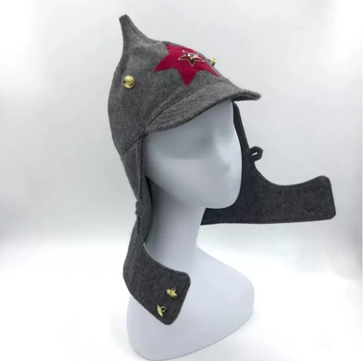 USSR Red Army Cavalry Commander Semyon Budyonny Cosplay Costume Hat Frunzenka Cap Russian Civil War Broadcloth Helmet