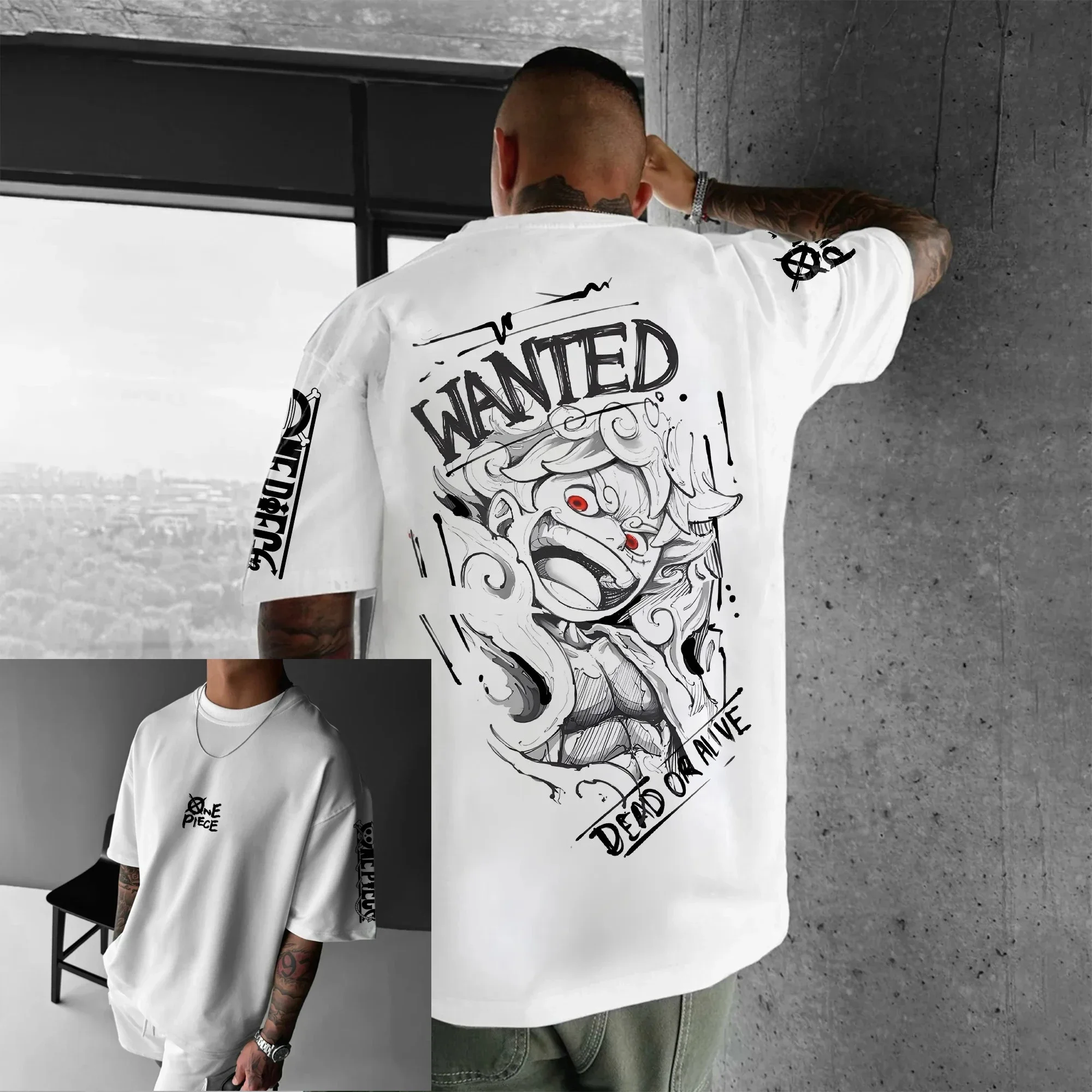 25/26 Latest Hot Summer Anime Fans Dragon Ball One Piece Demon Slayer Naruto 3D Printed Large Trendy Men's Street Men's T-shirt
