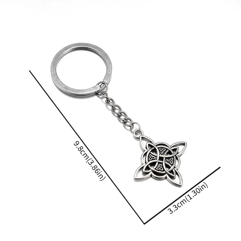 Vintage Witch Knot Charms Keychain Fashionable Lucky Irish Celtic Knot Amulet Pendant Accessory Gift Unisex