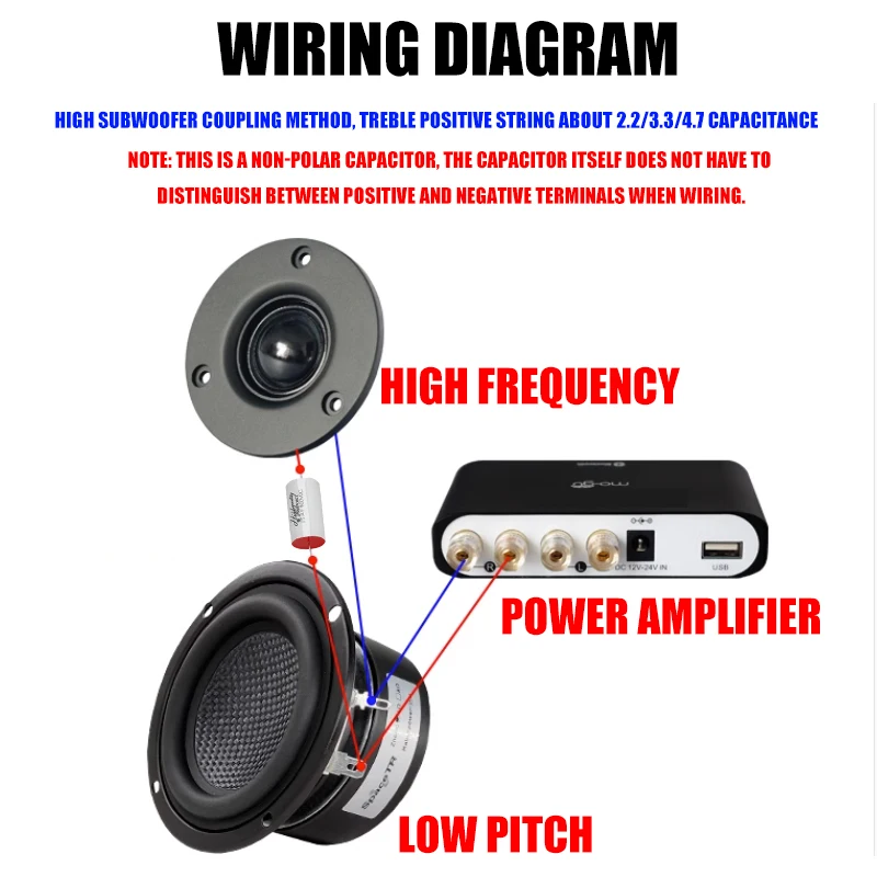 Divisor de voltaje de altavoz de audio de 1 piezas, capacitancia 0,68 uf 1,0 uf 1,5 uf 1,8 uf 2,2 uf 6,8 uf 8,2 uf 10uf 12uf 15uf 18uf 20uf 22uf