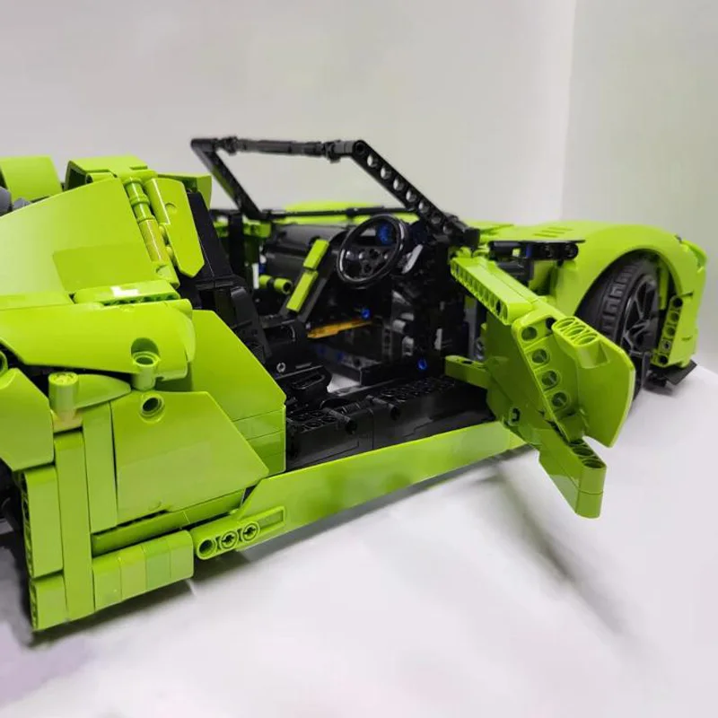 Moc 159171 Technologie Groene Supercar Zelfsluitende Bouwstenen Modelbouw Puzzel Verjaardag Kerstspeelgoed Cadeau Ornamenten