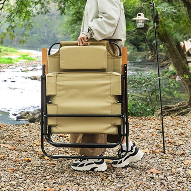 Angle Adjustable Camping Fishing Chair Journey Picnic Beach Chairs With Detachable Pillows For Camping Fishing Hiking