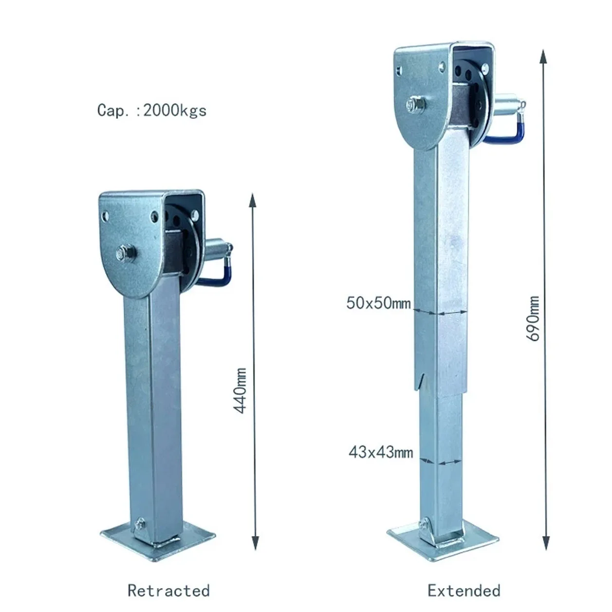 

1SET Stabilser Legs Drop Down 440mm Caravan Parking Stabilizer Jacks Capacity 2000kgs Camper Accessories RV Trailer Prop Stands