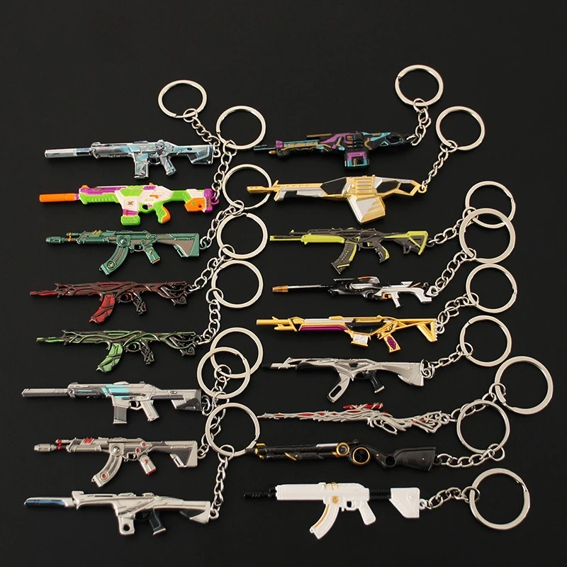 

Valorant Gun Keychain Champions Knife 9cm Mini Alloy Weapon Model VALORANT Guns Game Peripheral Machine-Gun Gifts Toys for Boys