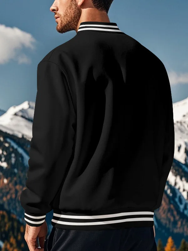 

Повседневная спортивная куртка на осень-зиму с воротником-стойкой на пуговицах, утепленная, из полиэфирного волокна, мужская, с длинными рукавами