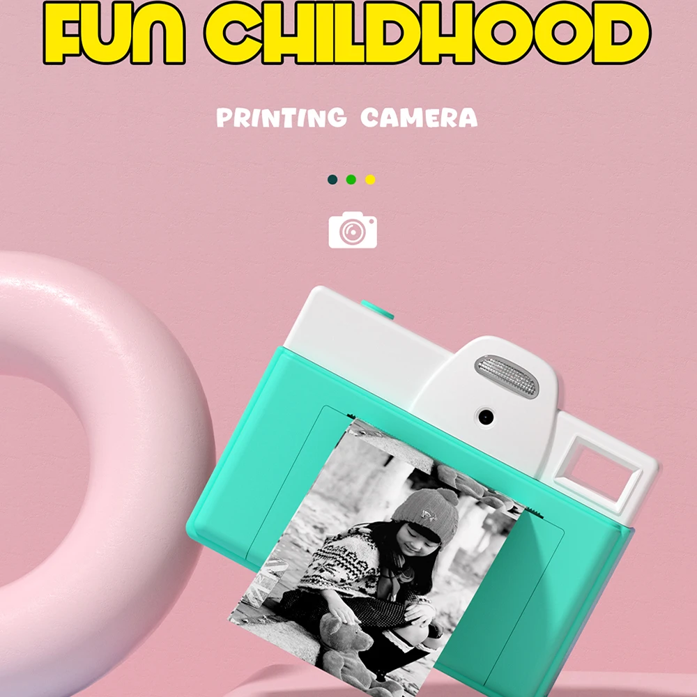 어린이용 즉석 인쇄 열상 인쇄 카메라, 즉석 사진 인쇄 디지털 카메라 장난감, 랜야드 선물, 남아 및 여아, Q8
