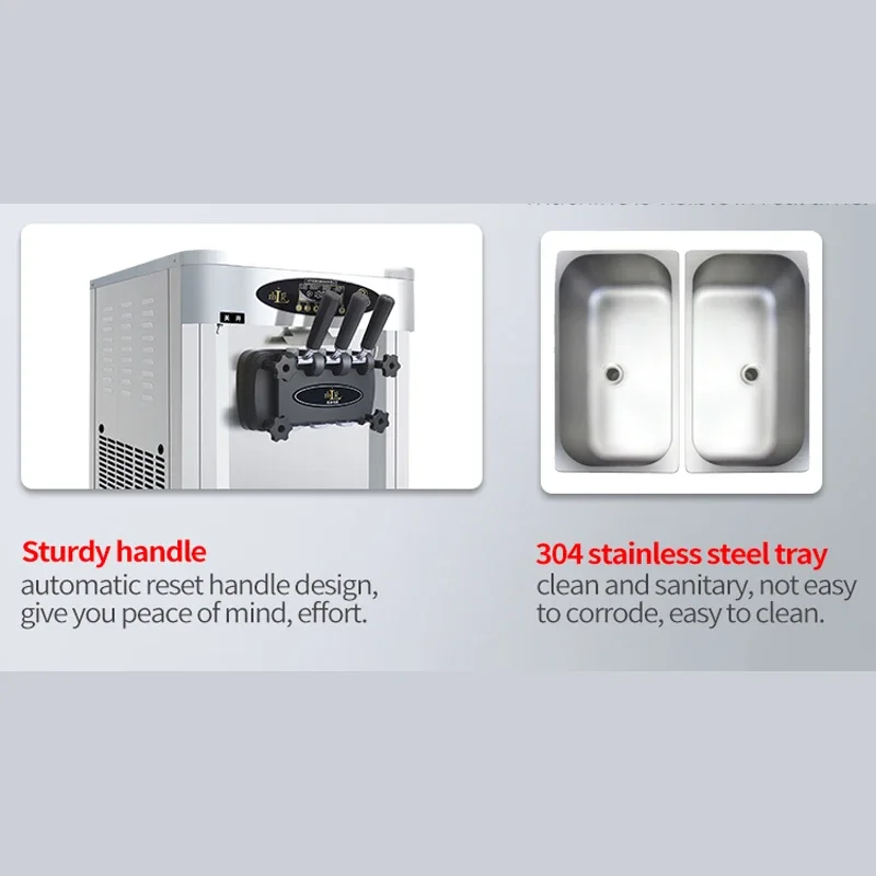 2025 Nieuwe Ijs Machine 25L/H Economische Tafelblad Rvs Commerciële Automatische Soft Serve Ijs Maker Machine