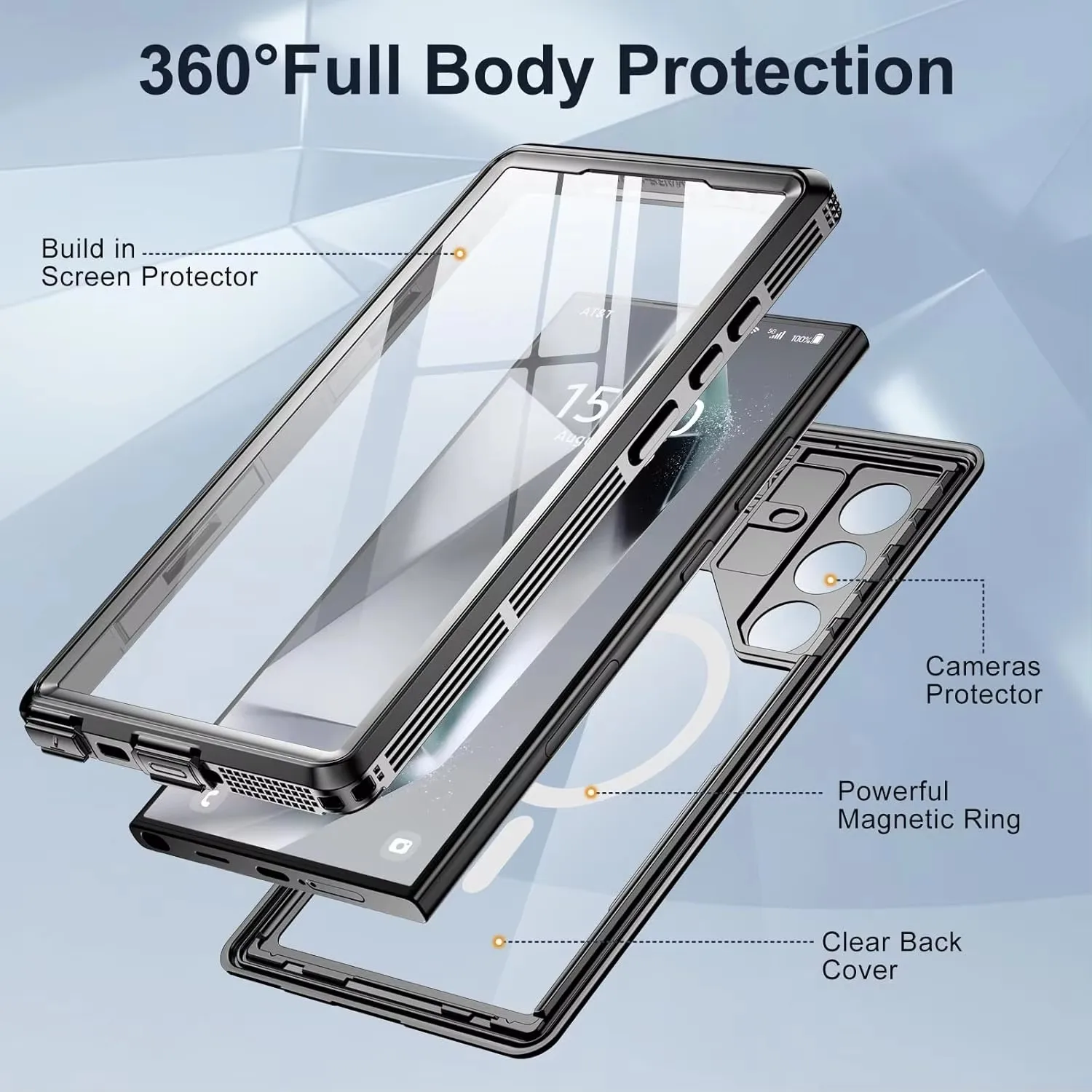 Etui na Samsung Galaxy S26 Ultra S25 Plus S24 S23 Wodoodporne Magsafe Odporne na Śnieg, Kurz i Wstrząsy 360 °   Podwodna obudowa z certyfikatem IP68 — zdjęcie produktu 6