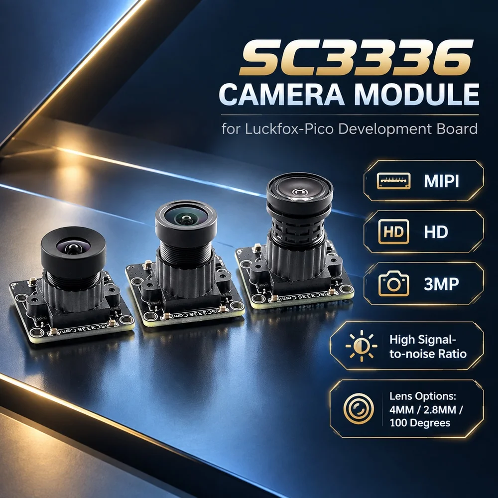 SC3336 Camera Module for Luckfox-Pico Development Board MIPI HD 3MP High Signal-to-noise Ratio 4MM 100 Degrees Adjustable Lens