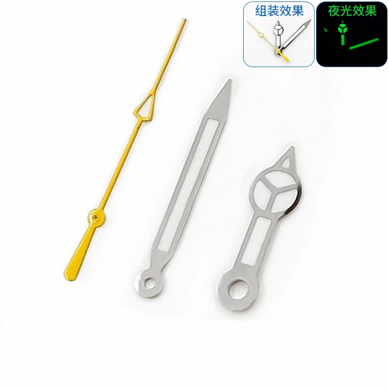 Manecilla de reloj plateada para Casio MDV-106, puntero luminoso verde para el juego de manecillas de reloj de movimiento