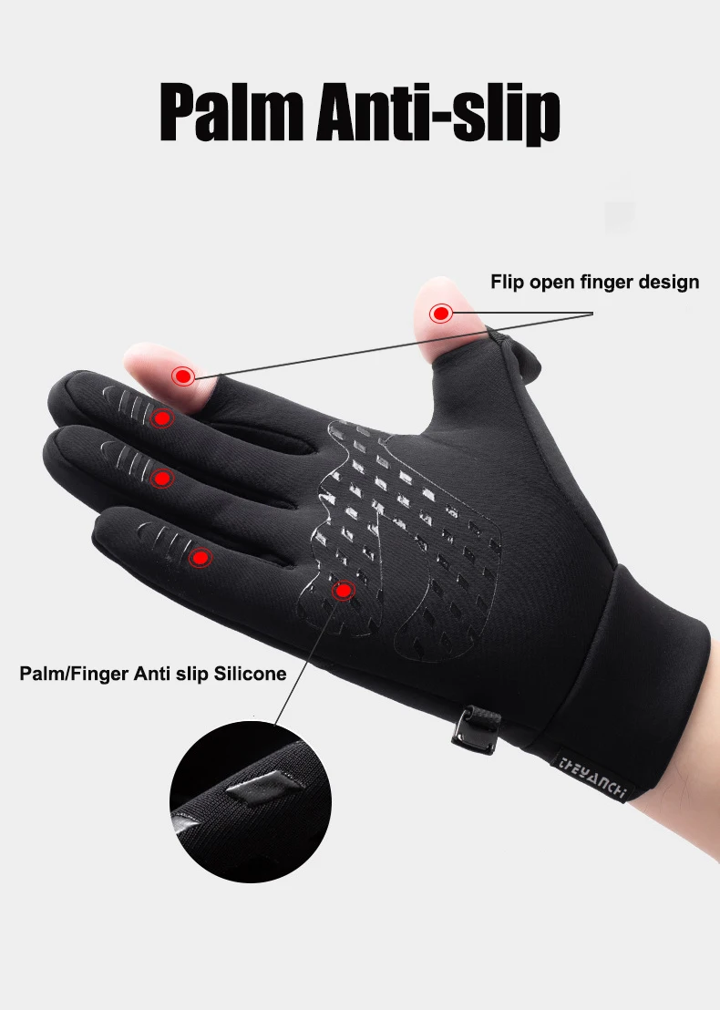 Winter Warme Touchscreen-Handschuhe Outdoor Winddichte Kälteschutz-Handschuhe Herren Radfahren Angeln Ski Handschuhe – Detail 3