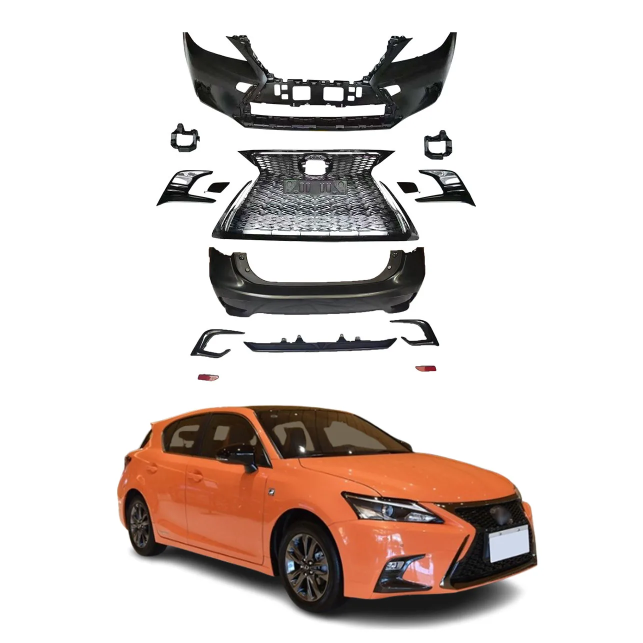 

Высококачественные обвесы для Lexus CT200, обновленный стиль 2018, ct200, передний бампер, передняя решетка, идеально подходят для автомобильных аксессуаров для lexus