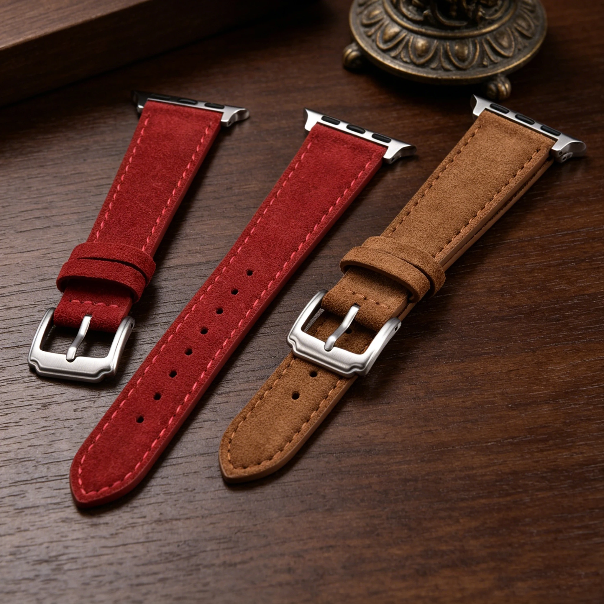 Suede Strap Watch - 브라운 스웨이드 가죽 시계줄 38mm 40mm