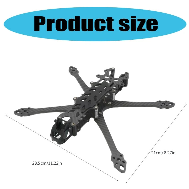 Volledige Set 7 inch Koolstofvezel Frame 5.0mm Arm Quadcopter Type Frame Accessoires voor UAV, FPV Vliegtuigen