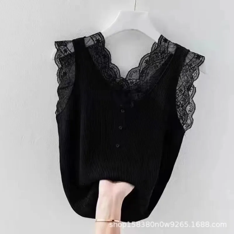 Damen Plus-Size Freizeit-Camisole-Weste, Mädchen Schlankheits-Spitzen-Top, Hübsches Rücken-Unterhemd für Damen, Erwachsene, Freizeit-Layering-Tank, Sexy