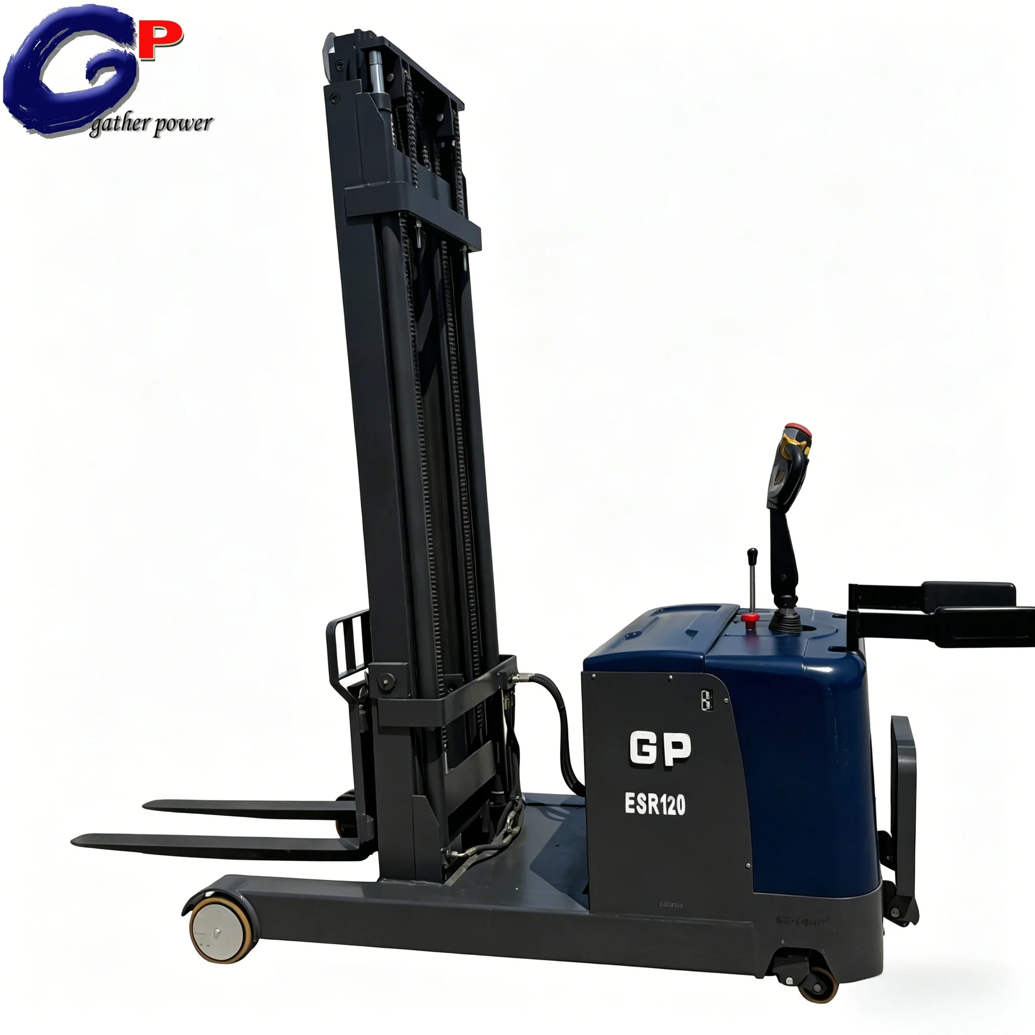 2T ESR120 Reach Stacker: 6M Lift, 3-Stage Mast, Lead-Acid Battery, Curtis, PU Wheels.