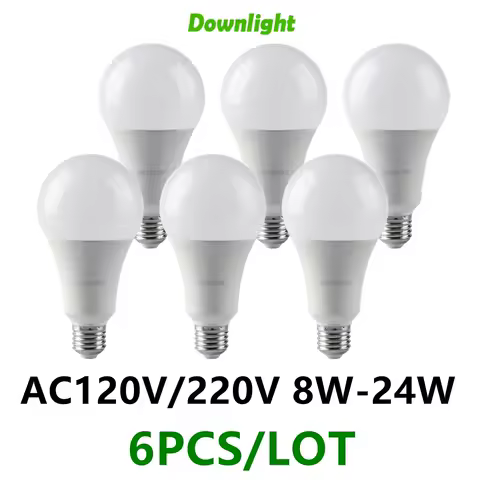 6 Pack A Series LED Bulb 8W 9W 10W 12W 15W 18W 20W 24W AC110/220V E27/ B22 Base 3000/4000/6000K for Kitchen Living Room Bedroom