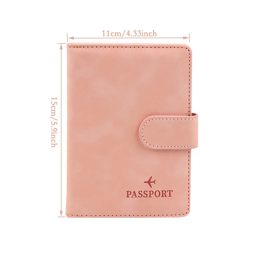 Magnetic Button Passport Cover Customize Name On Cover Rfid Travel Wallet Men Women Case for Passports Passport Wallet Bag