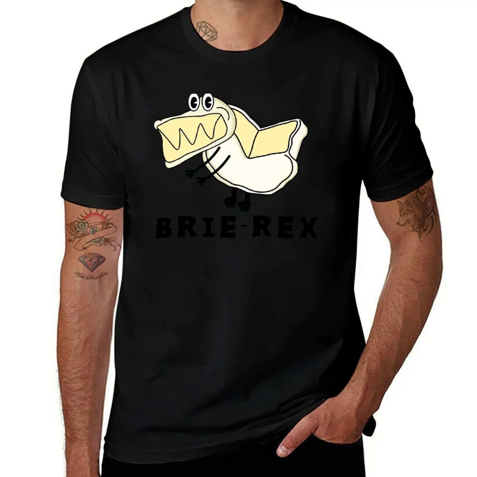

cute cheese dinosaur brie rex T-Shirt mens graphic t shirts black cotton t-shirt plain for man package T-Shirt