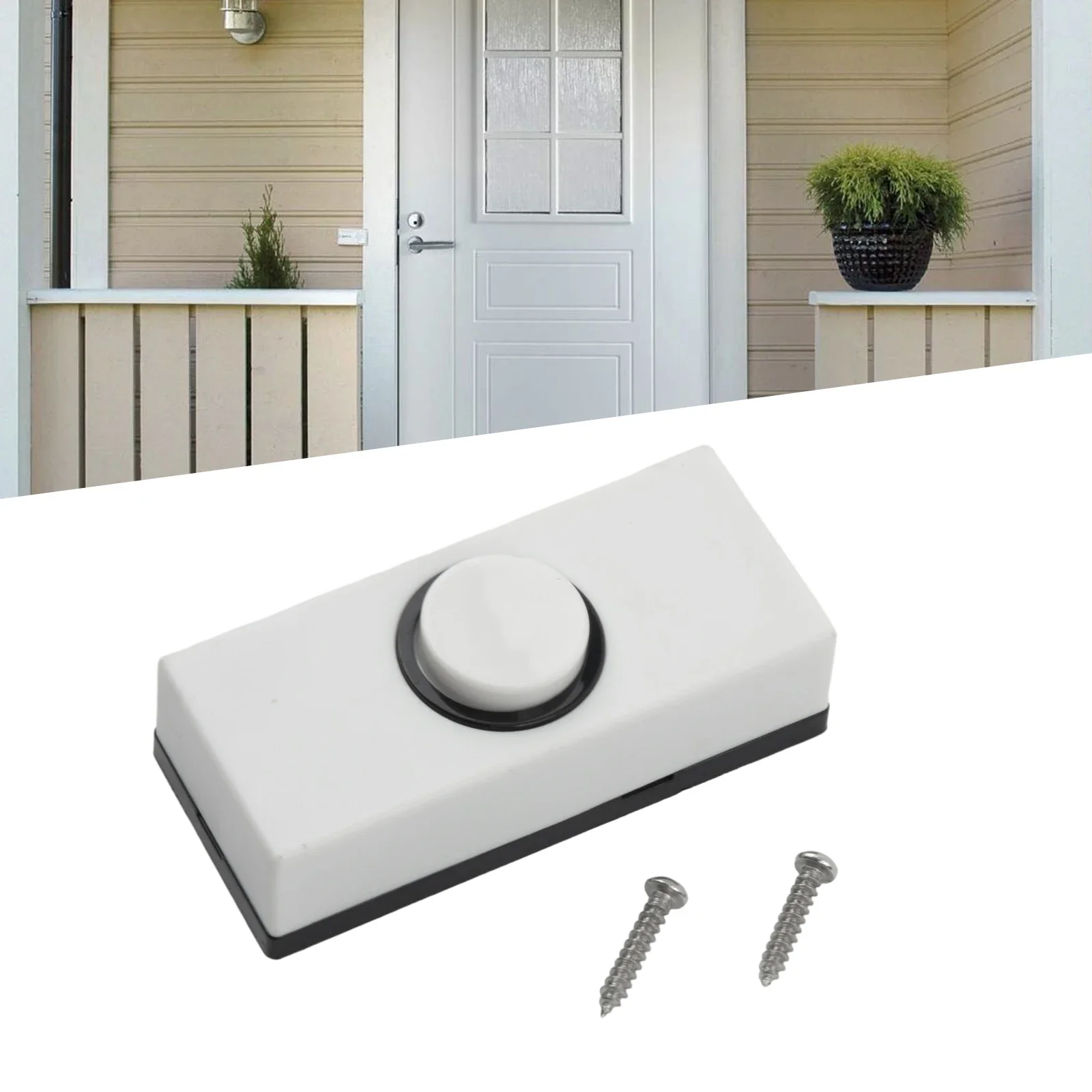 Door Bell Chime Bell Push Press Button White Inserts Wall Plastic Hard Wiring For Home Furnishing 86*37*22mm