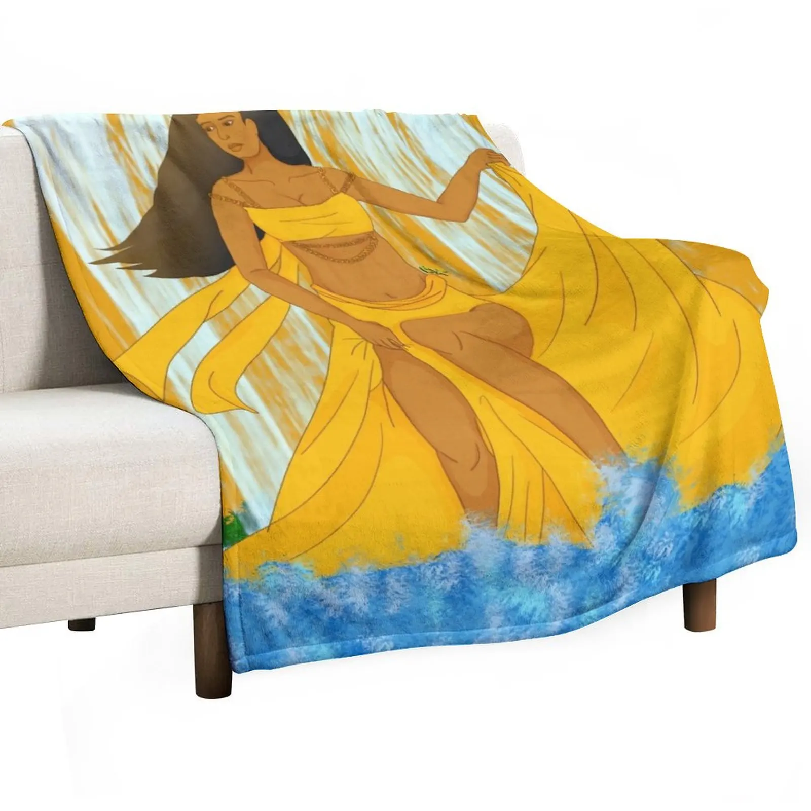 Deity of the River Oshun Throw Blanket Sofa Flannel Fabric Sofa Throw Decoratives Blankets