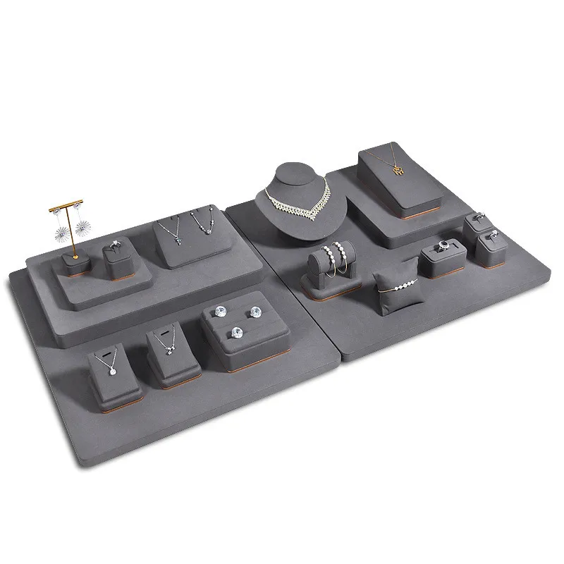 

Dark Gray Jewelry Display Props Set Counter Jewelry Holder for Pendant Ring Bracelet Complete Jewelry Showcase Collection