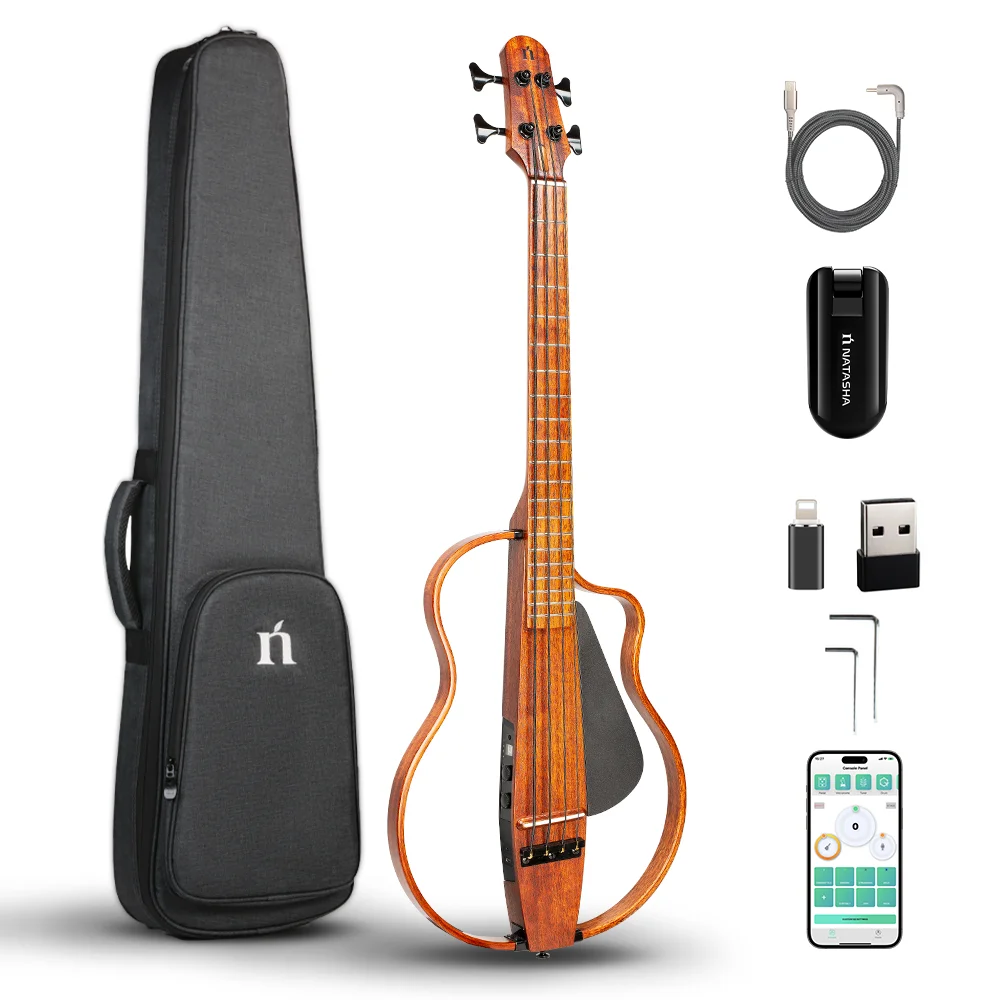 Natasha NBSG Bass smart wireless portable compact electric acoustic bass guitar