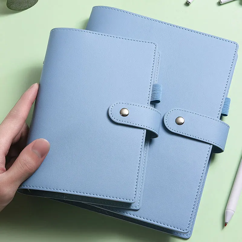 Yiwi Macaroon Color A6/A5 PU Leather DIY Binder Notebook Cover Diary Agenda Planner Paper Cover School Stationery