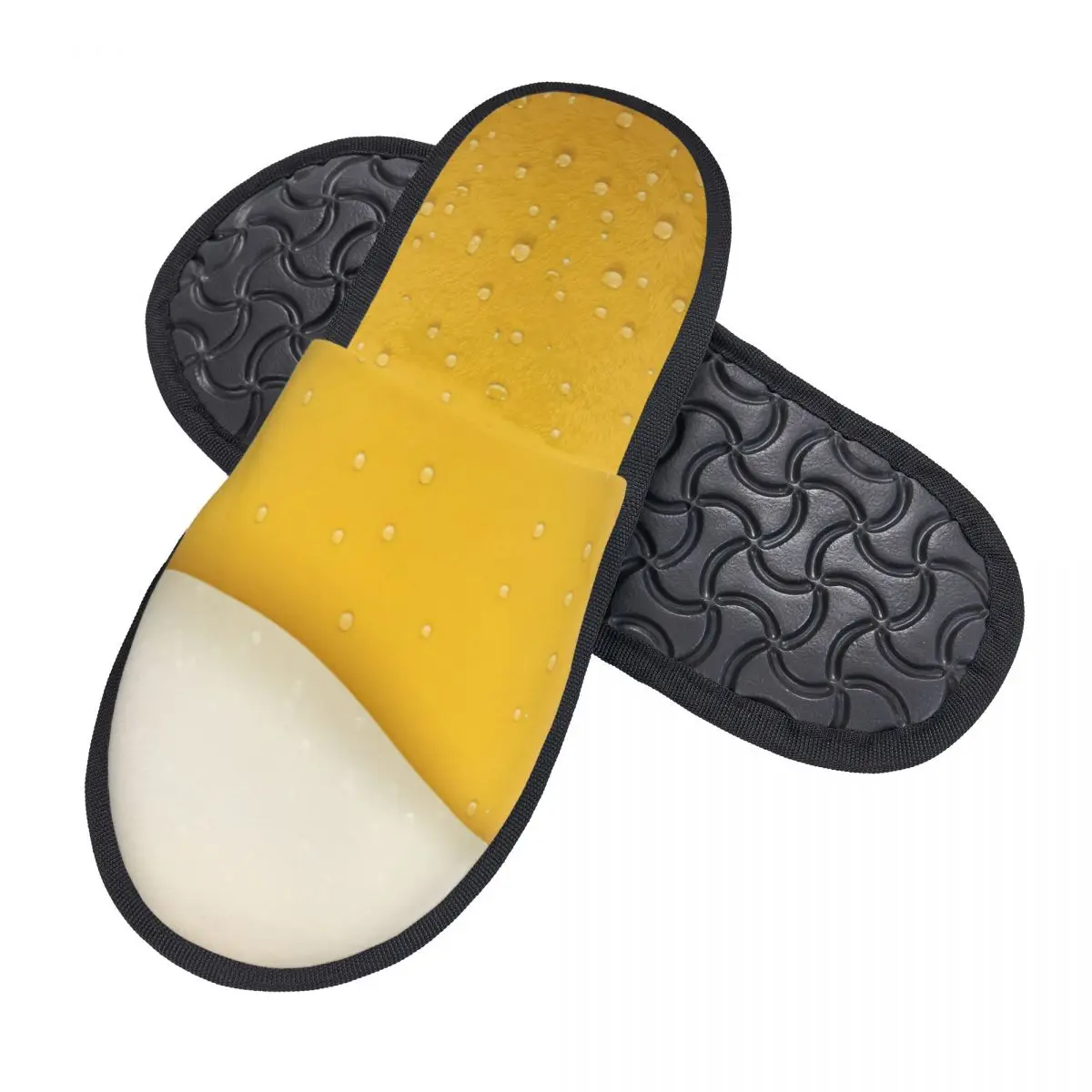 Custom Funny Beer Realistic Bubbles Foam Soft Memory Foam House Slippers Women Drinking Lover Cozy Warm Anti-skid Sole Slipper