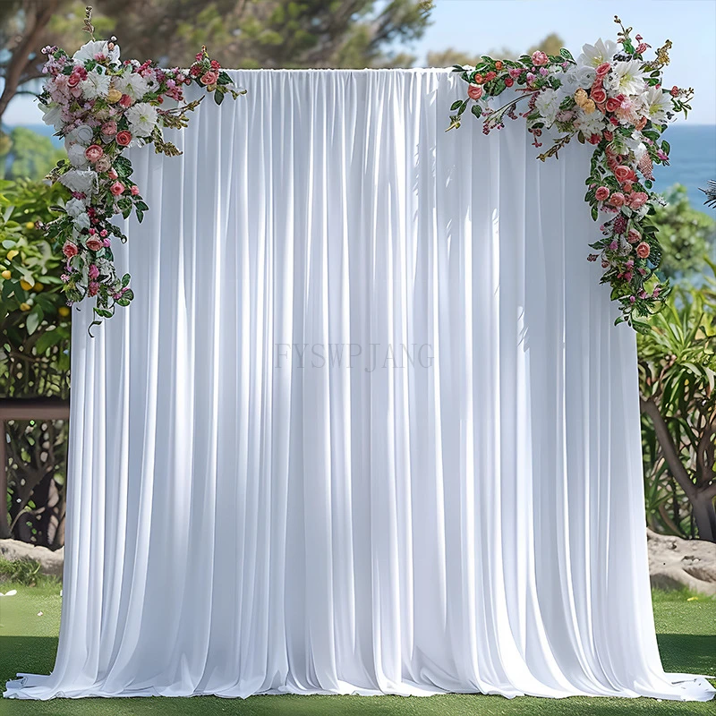 Background Elastic Cloth Rod Ceiling Stage Curtain Wedding Decoration Layout Hanging Cloth Scene Curtain