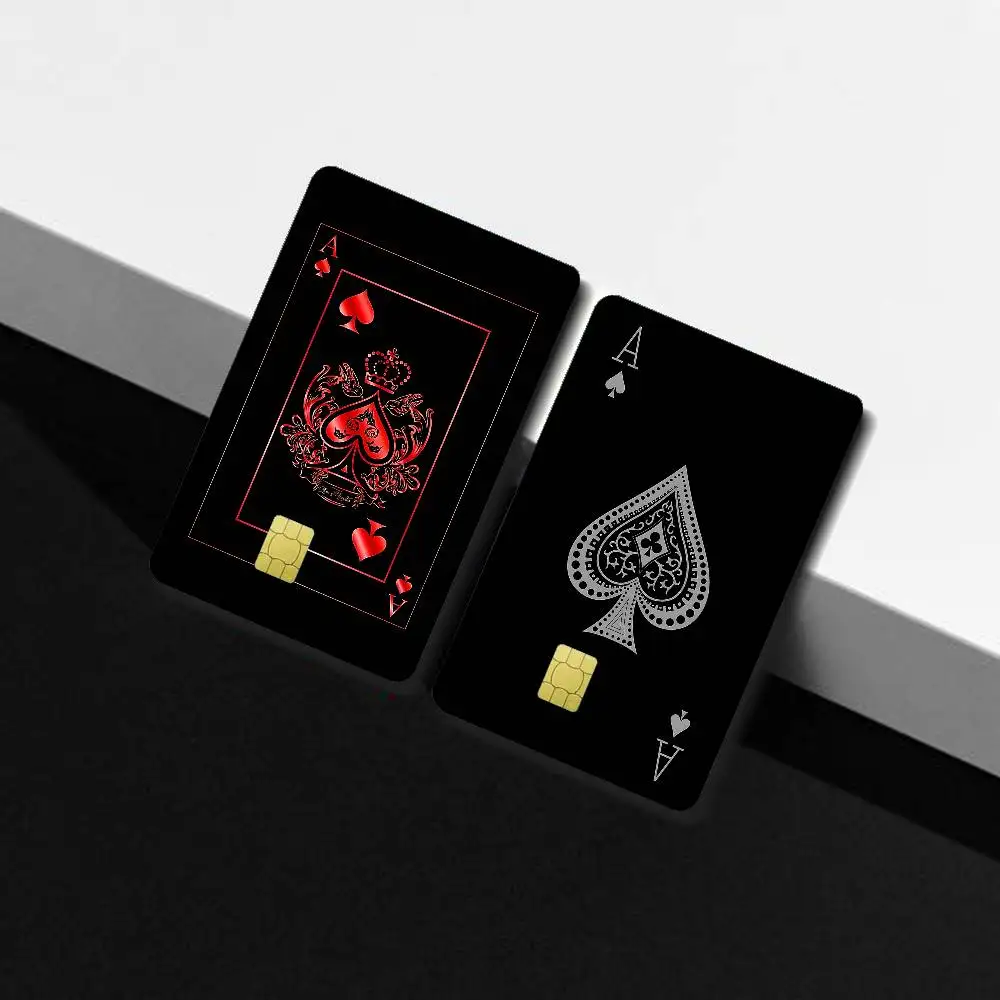 Poker Ace Of Spades Credit Debit Card Film Skin Sticker Card Skin Stickers For Bank Card Bus Metro Card Sticker Waterproof