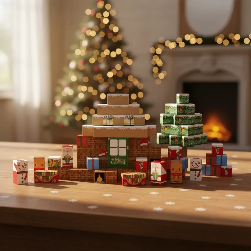 2025 kreative magnetische Weihnachtsbausteine Weihnachtsmann Szene Modell STEM Lernspielzeug für Kinder Geburtstag Weihnachtsgeschenke