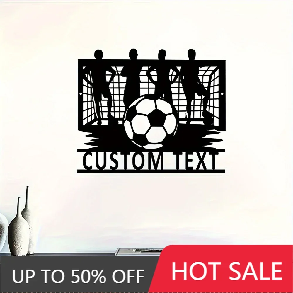 

Home Decor,Handmade Old - Fashioned Custom Soccer Team Metal Wall Piece Personalize Name Plaque for Home Office Decor Simple Han