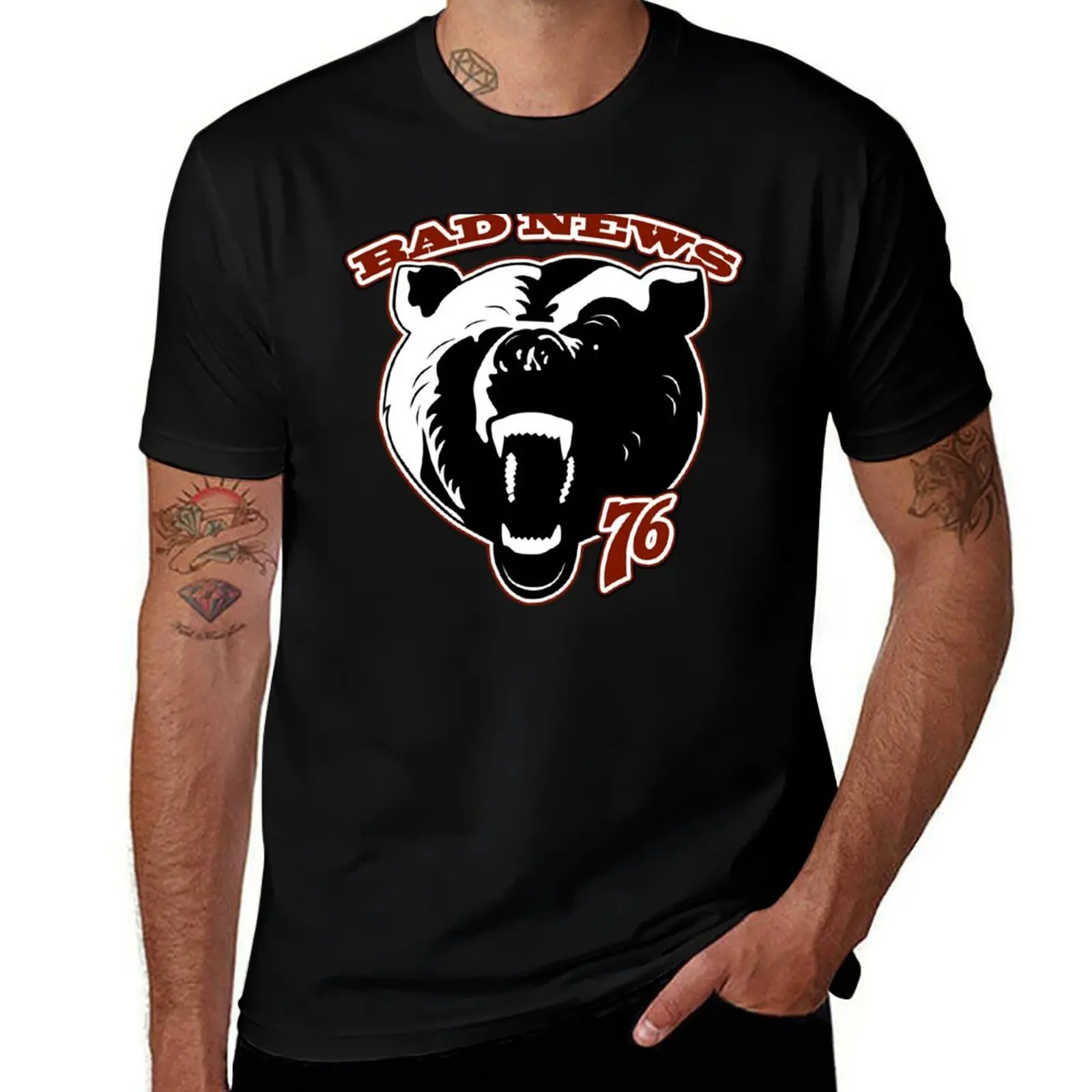 

Bad News '76 T-Shirt man t shirts graphic black cotton t-shirt plain for man package T-Shirt