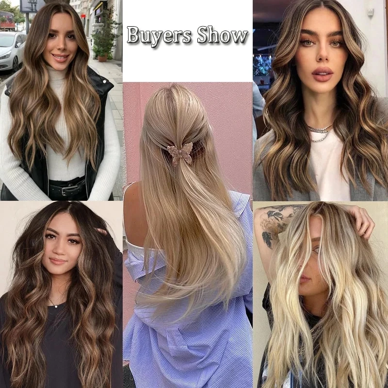 Extensões invisíveis do cabelo para mulheres, cabelo humano remenda, destaque reto, fio de peixe, micro laço, cabelo remy