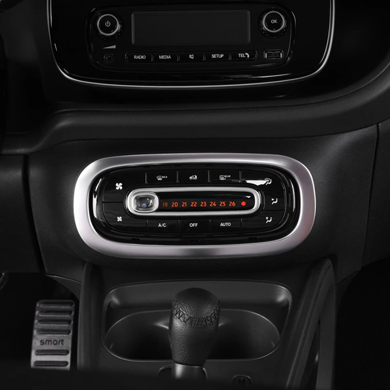 Central Control Air Conditioning Adjust Panel Decoration Trim Cover Sricker For Smart Fortwo 453 Forfour 453 Car Accessories 15