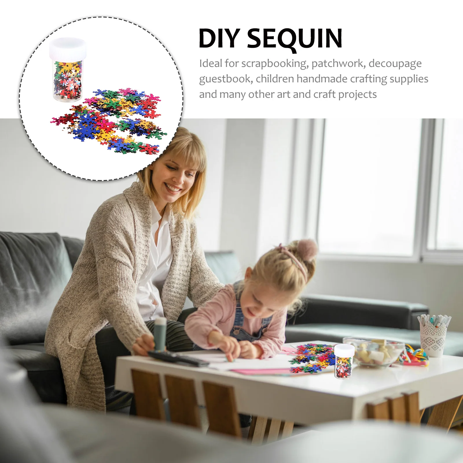 

12 Bottles DIY Children's Glitter Sequins Bright Colorful Sequins for Party Supplies Crafts Embroidery Applique Decoration