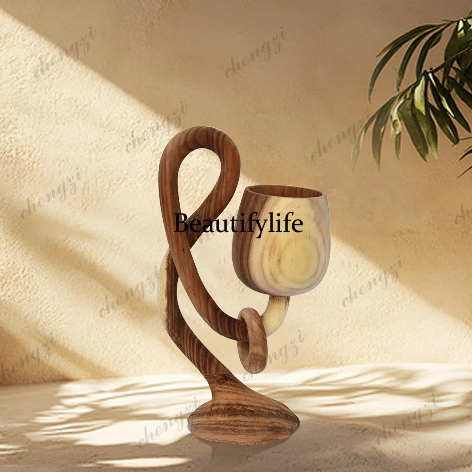Handmade creative walnut goblet modeling high-end art ornaments B & B